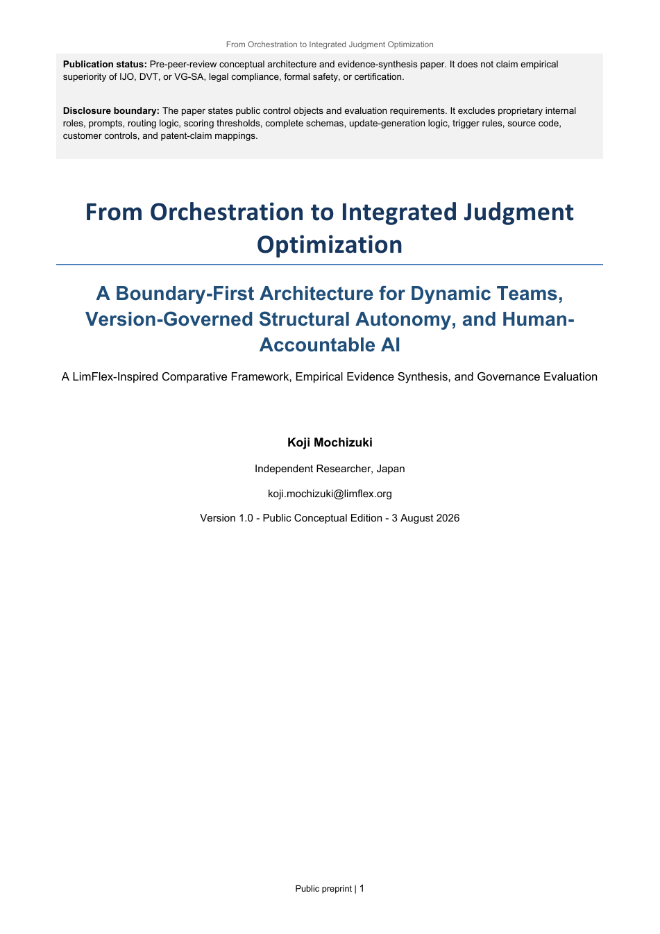 Integrated Judgment Optimization public paper cover